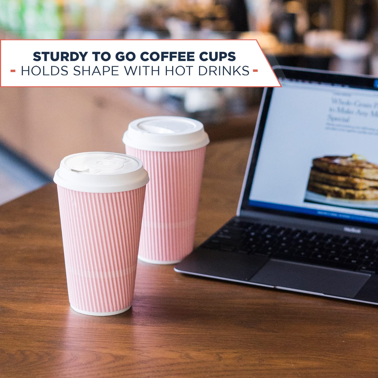 **16 oz Disposable Coffee Cups with Lids - 70 Pack Insulated Travel Cups for Hot & Cold Drinks, Leak-Proof & Heat Resistant - Perfect for Office, Cafes, and On-the-Go Coffee Lovers**