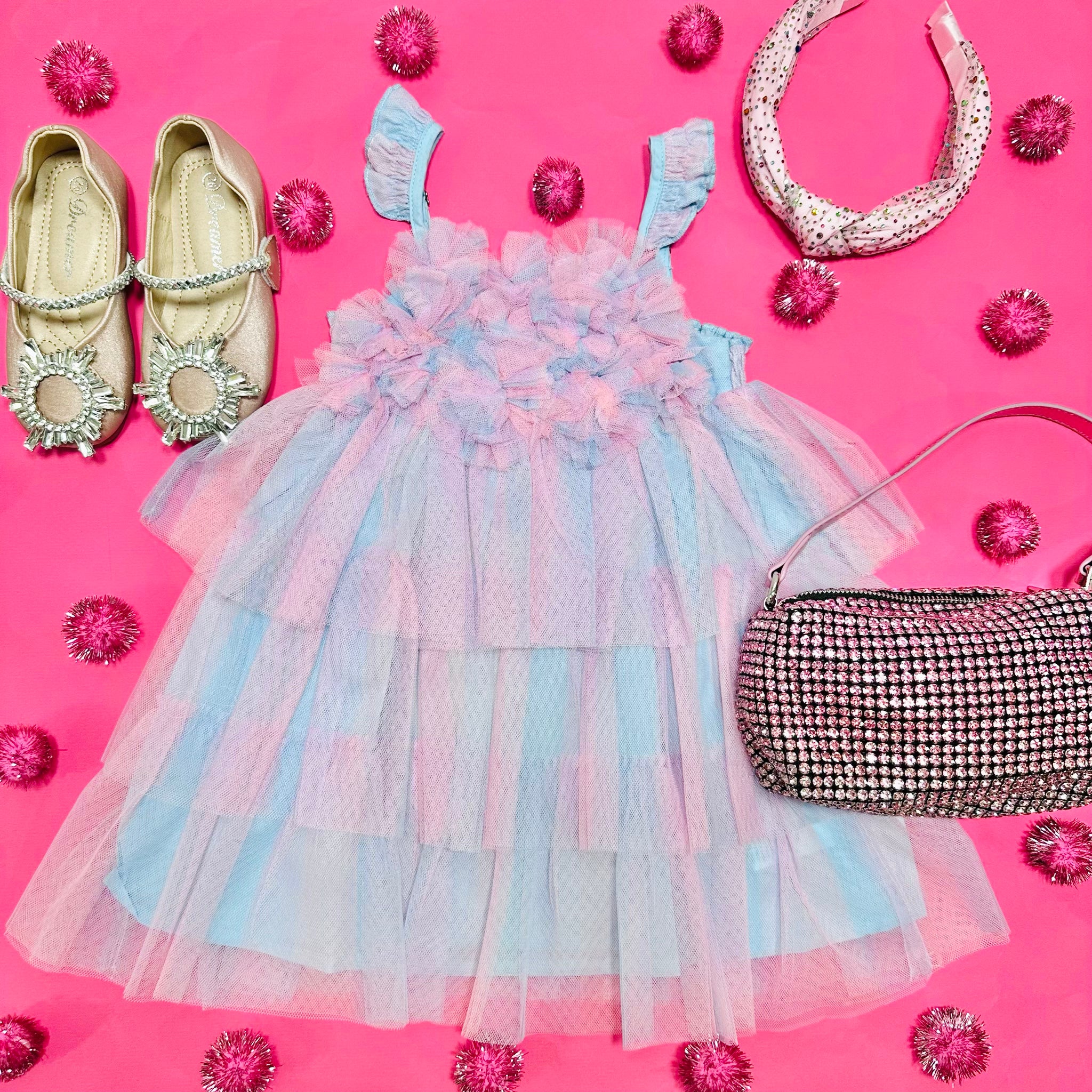 Floral Mesh Tutu Dress for Girls - Elegant Party, Ballet, Photo Shoot & Special Occasion Outfit
