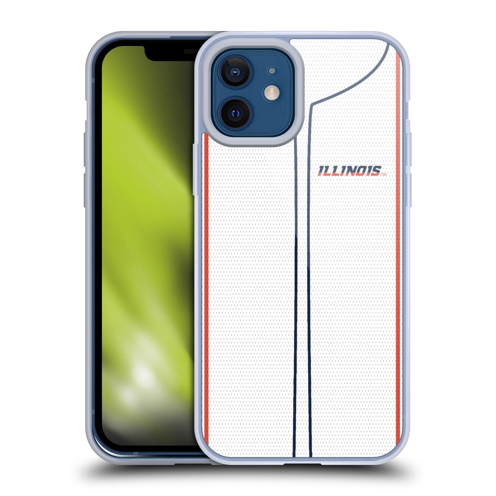 Head Case Designs Officially Licensed University of Illinois U of I Baseball Jersey iPhone 12 Case - Durable Soft Gel Cover for Apple iPhone 12 & 12 Pro - Perfect for Game Day, School Pride & Everyday Protection