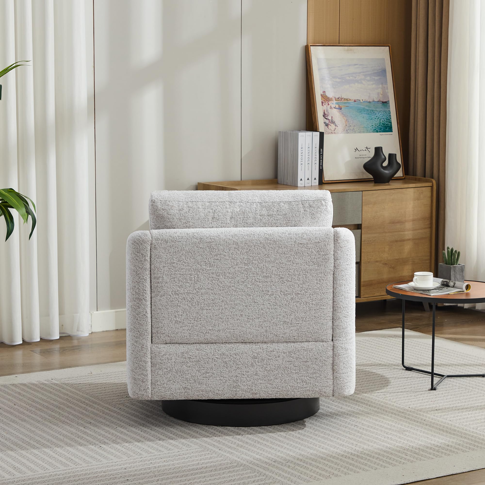Comfy Chenille Upholstered Swivel Accent Chair - 31.5