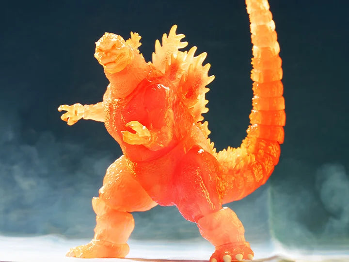 Godzilla vs. Destoroyah ULTIMATES! Blazing Godzilla (1200° Clear Orange) Action Figure - Collectible Movie Monster Toy for Display & Battles
