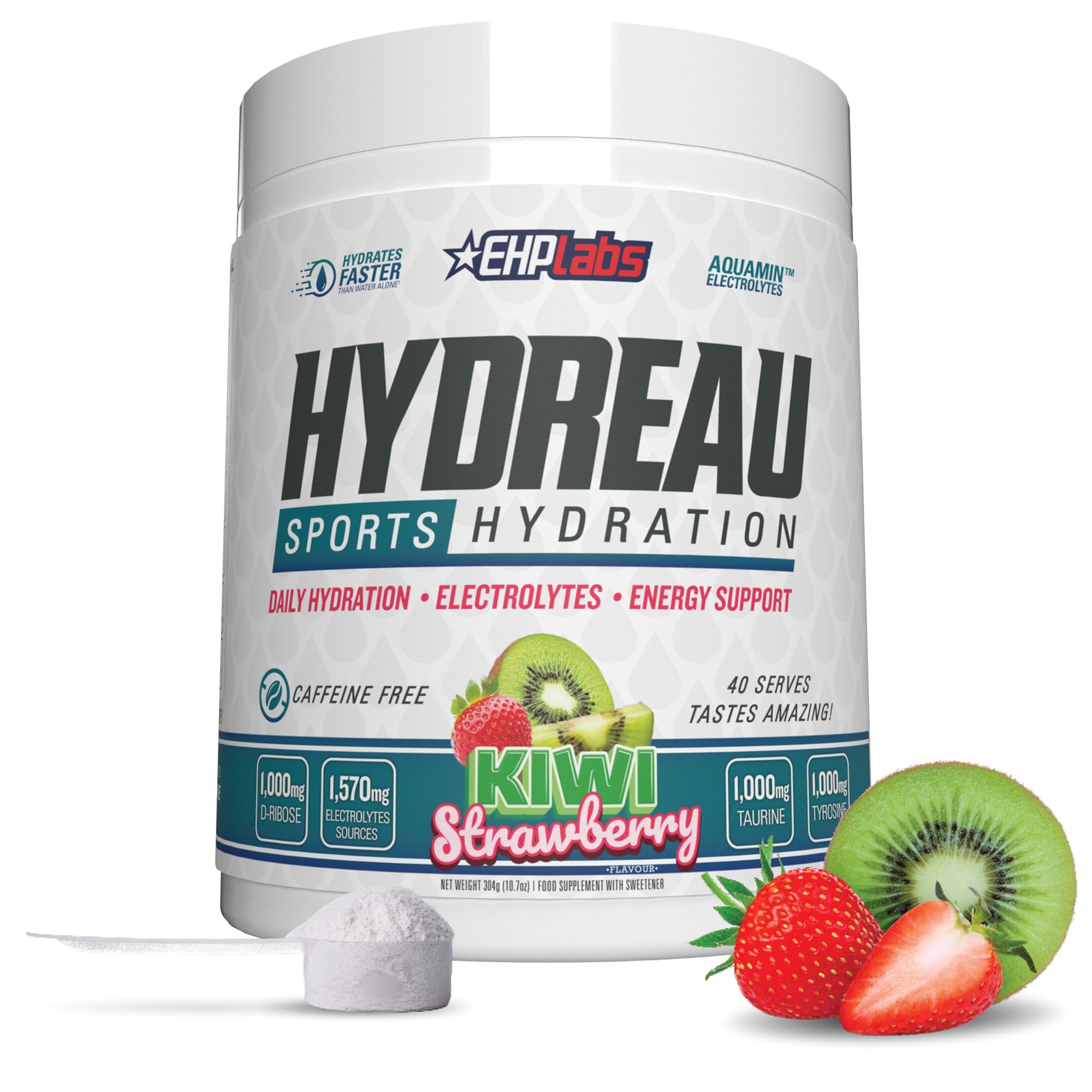 EHP Labs Hydreau Hydration Support Powder - 40 Servings | Electrolyte & Vitamin Supplement for Hydration & Recovery | Perfect for Workouts, Travel & Daily Hydration Needs