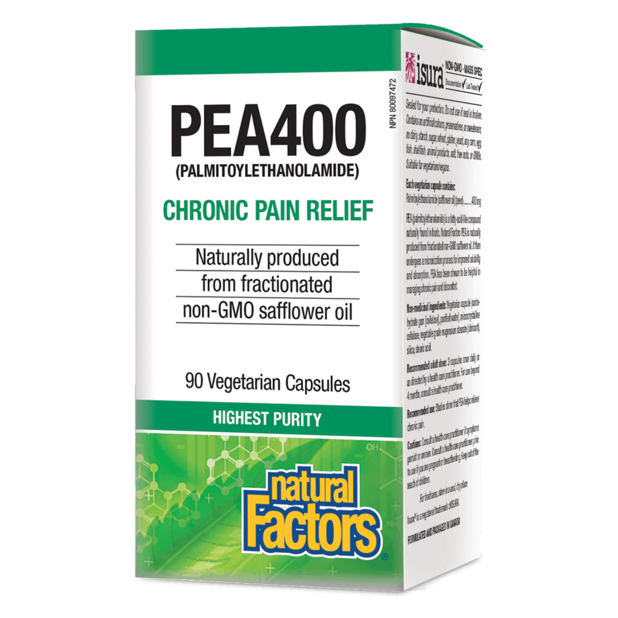 PEA400 (Palmitoylethanolamide) Supplement - Premium Pain Relief & Neuro Support for Chronic Discomfort, Joint Health & Wellness - Natural Anti-Inflammatory for Daily Comfort & Mobility