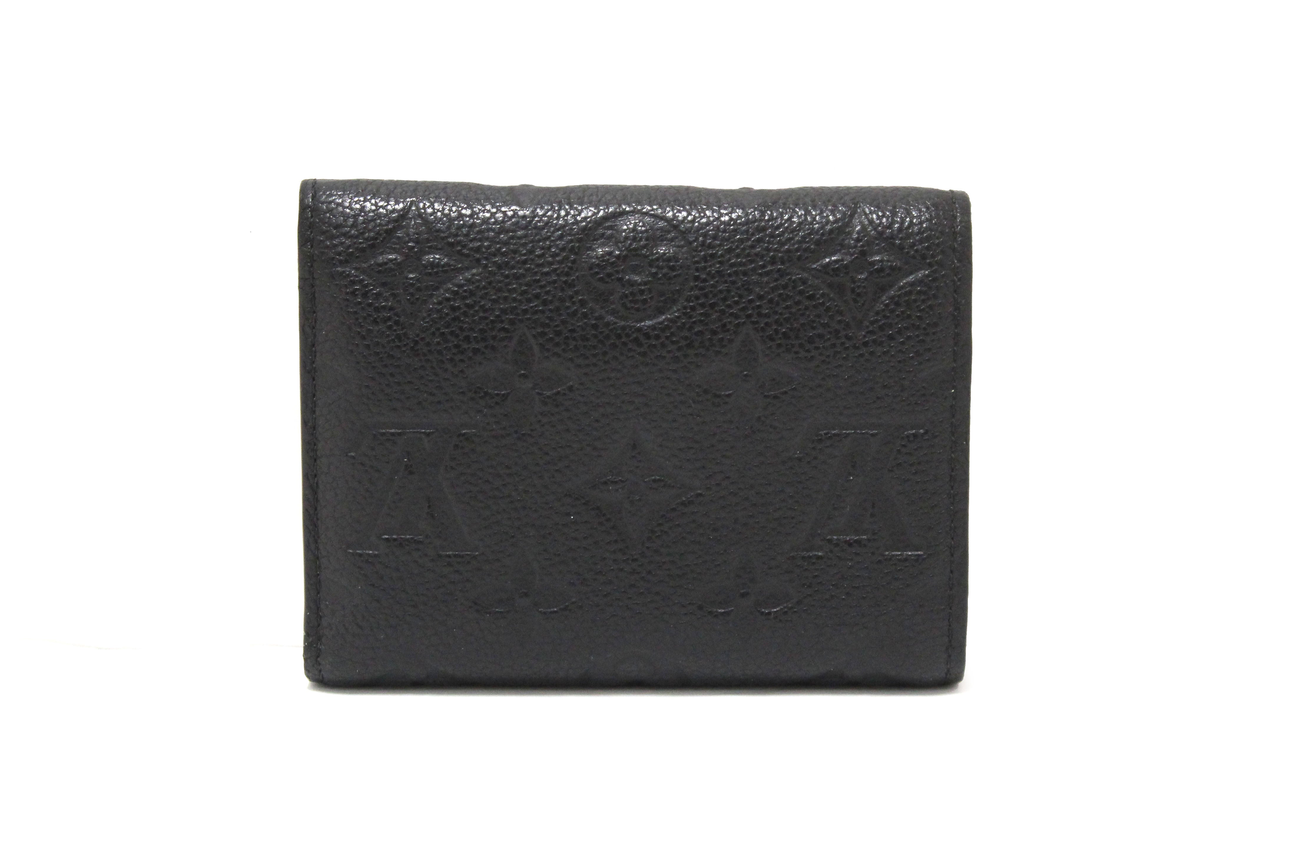 Authentic Louis Vuitton Black Monogram Empreinte Leather Victorine Wallet - Luxury Compact Wallet for Women, RFID Protection, Perfect for Everyday Use & Travel