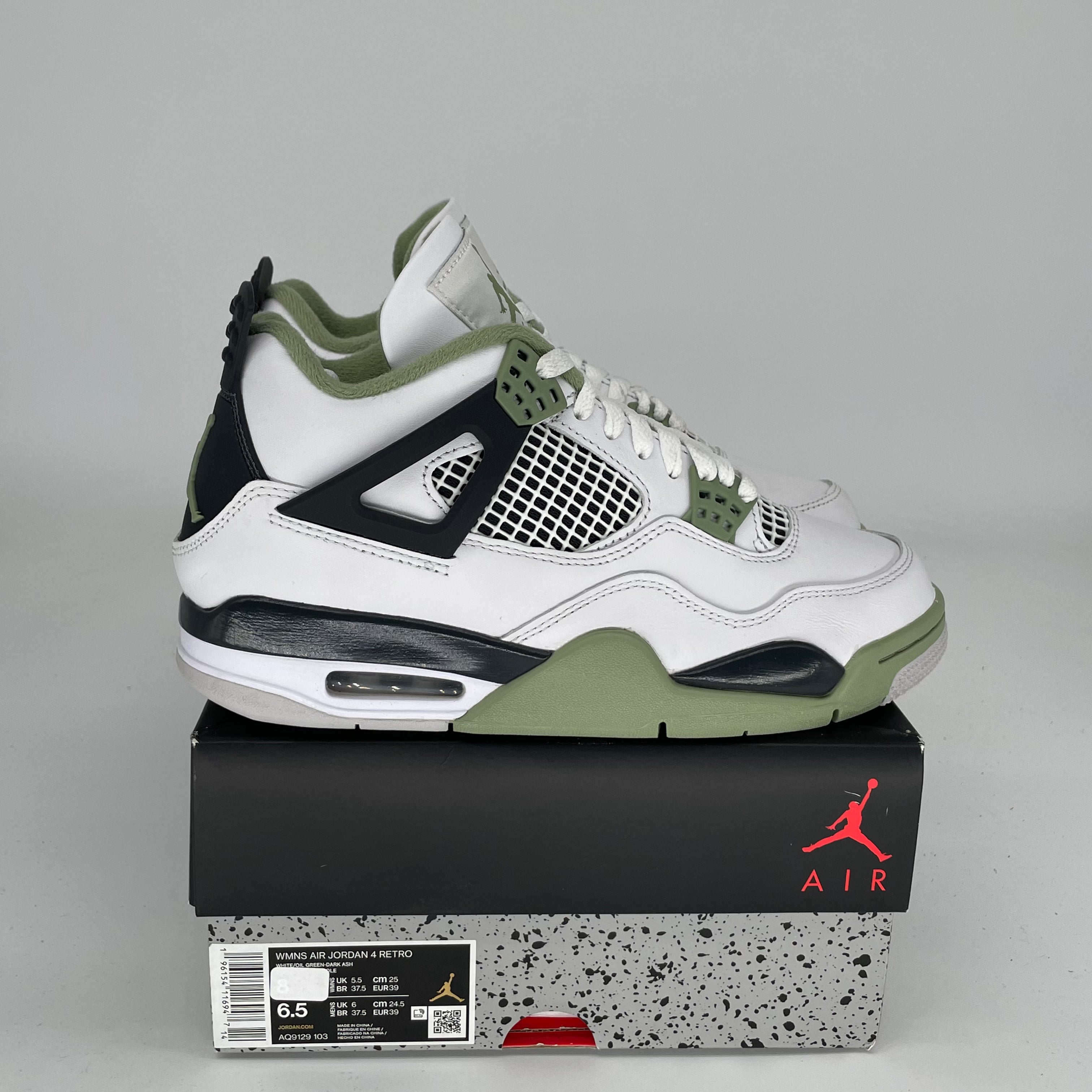 AIR JORDAN 4 SEAFOAM Women's Sneakers - Size 6.5/8W (AQ9129-103) | Retro Basketball Shoes for Women | Perfect for Casual Wear, Street Style & Sneaker Collectors