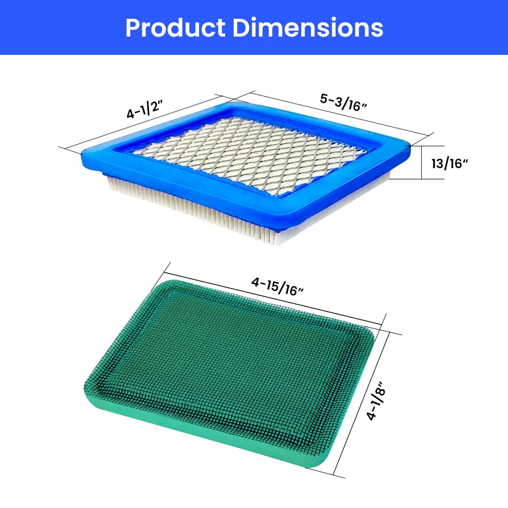 6 Pack 491588s Air Filter with Pre Filter - Compatible with Toro 20332, Craftsman 3364, Replaces 491588 & 399959 - Perfect for Push Lawn Mower Maintenance & Engine Protection