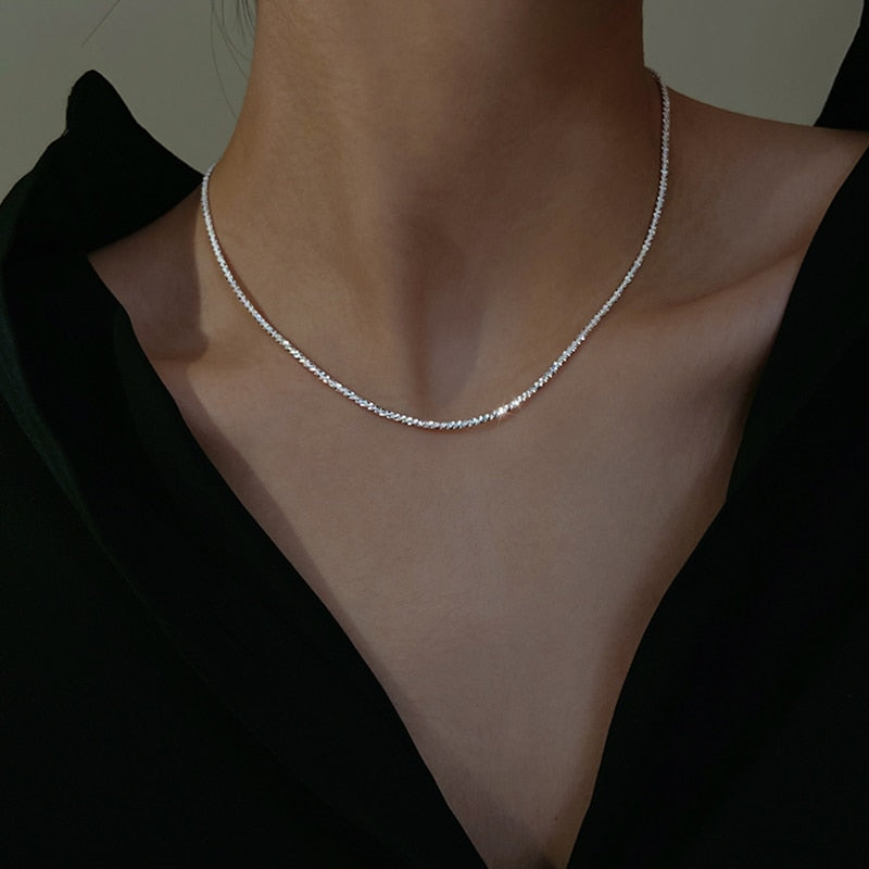 Sparkling Women's Clavicle Chain Choker Necklace - Elegant Layering Jewelry for Parties, Date Nights & Special Occasions
