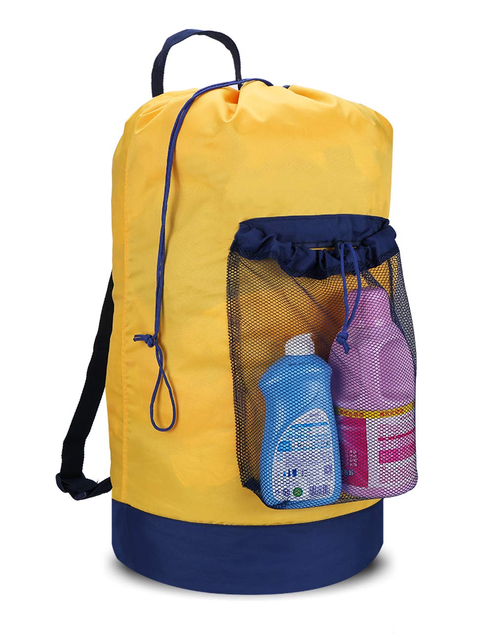 Dalykate Laundry Backpack - Durable Nylon Clothes Hamper with Shoulder Straps & Mesh Pocket, Drawstring Closure - Perfect for College Students, Travel, Laundromat & Apartment Use | Portable Laundry Solution for Dorms, Camping & Gym