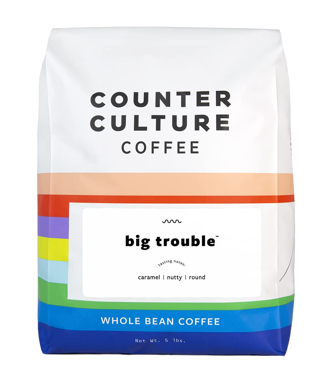 Organic Counter Culture Coffee Big Trouble Blend - 5LB Bulk Bag for Cafes, Restaurants & Home Brewing - Rich & Smooth Medium Roast Coffee Beans for Espresso, Drip & French Press