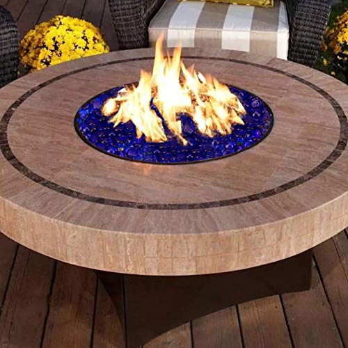 18 Pound Fire Glass Beads - Cobalt Blue Reflective Fire Pit Gems for Gas Fireplace, Vase Fillers & Aquarium Decor - Heat Resistant Decorative Pebbles for Indoor/Outdoor Use