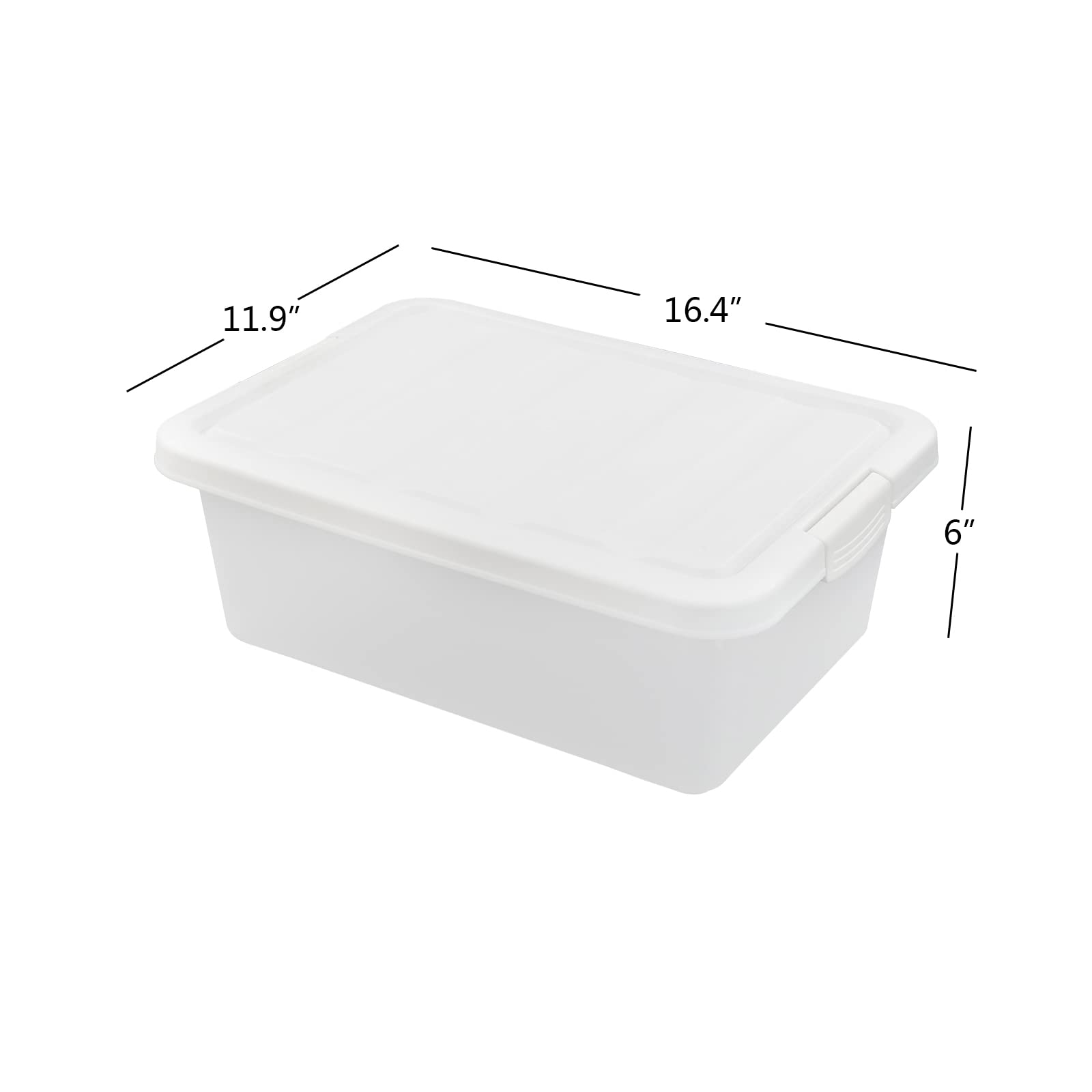 14 Quart Clear Plastic Storage Box with White Lids - 2 Pack Underbed Organizer for Clothes, Shoes & Seasonal Items - Space Saving Home Organization Solution