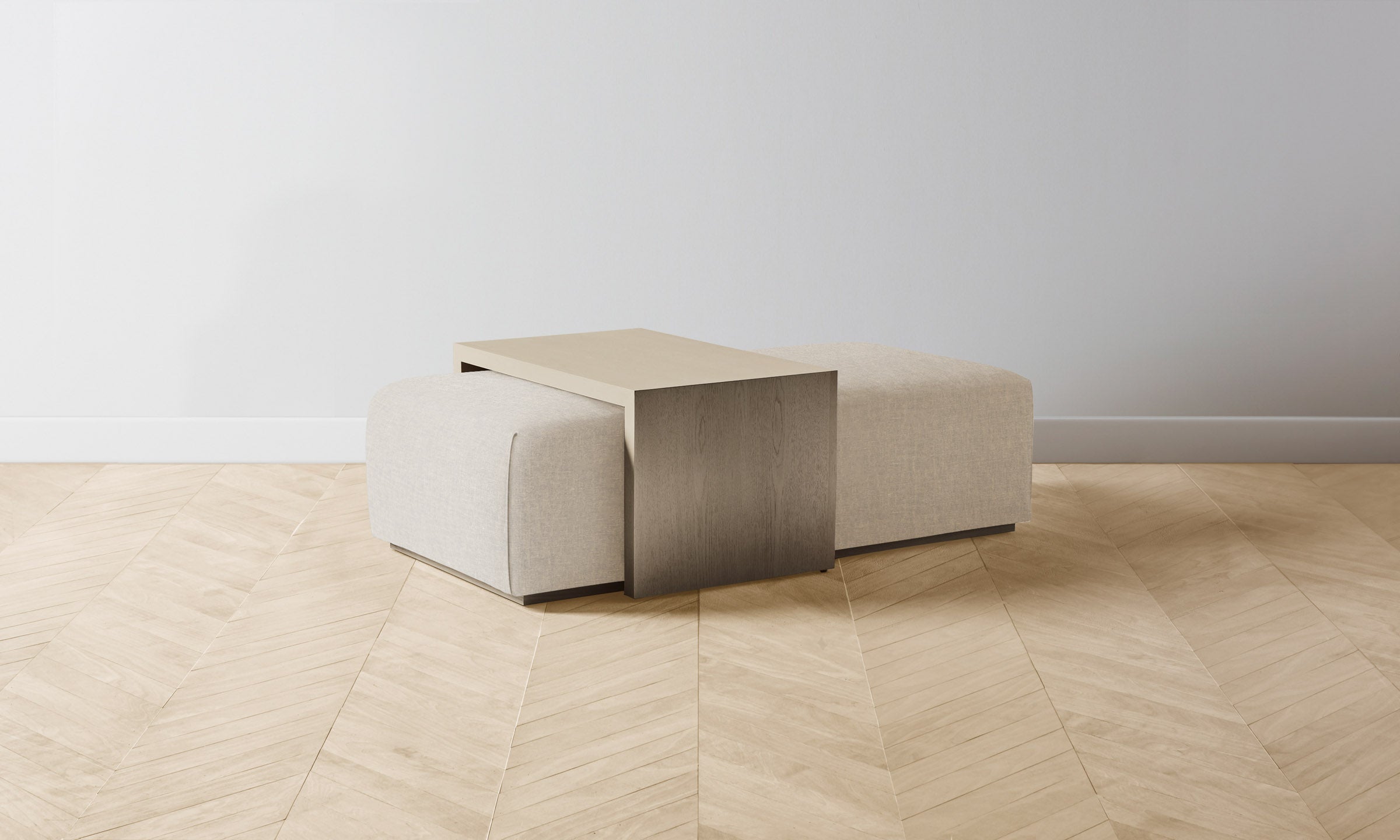 The Bowery Ottoman - Heritage Belgian Linen Summit - Premium Footrest & Lounge Chair Companion for Living Room & Bedroom