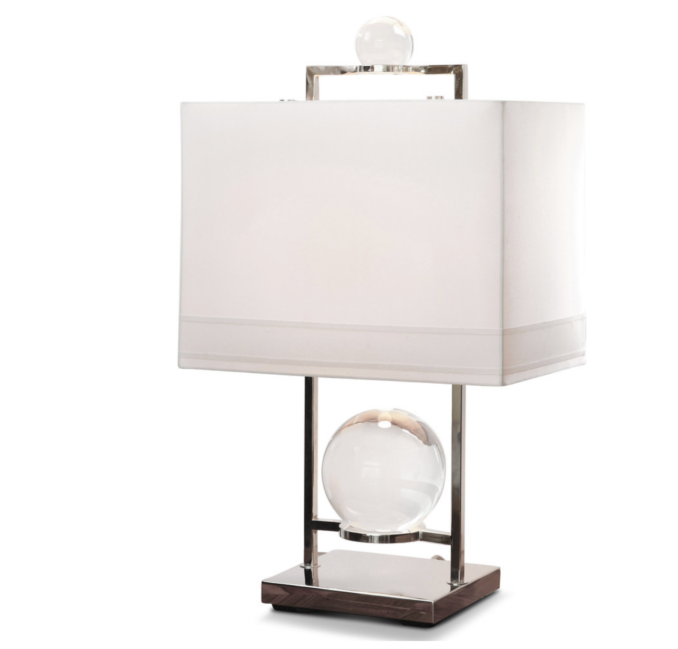 Polished Nickel Crystal Ball Table Lamp - Elegant Home Decor for Living Room, Bedroom & Office - Perfect for Ambient Lighting & Modern Interior Design