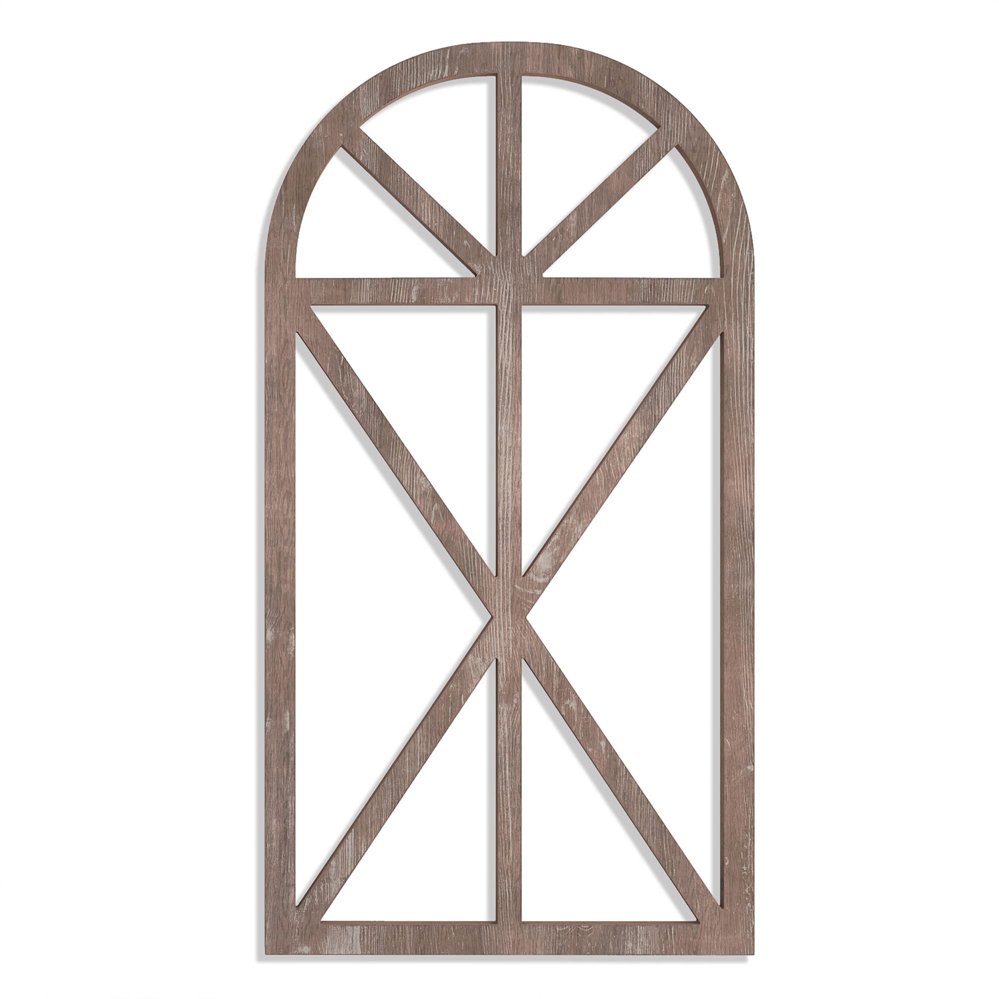 Barnyard Designs 15.75x31.5 Rustic Window Frame Wall Decor - Vintage Farmhouse Country Style Hanging Window for Bedroom, Living Room & Office - Brown Wooden Wall Art for Home Décor & Interior Design