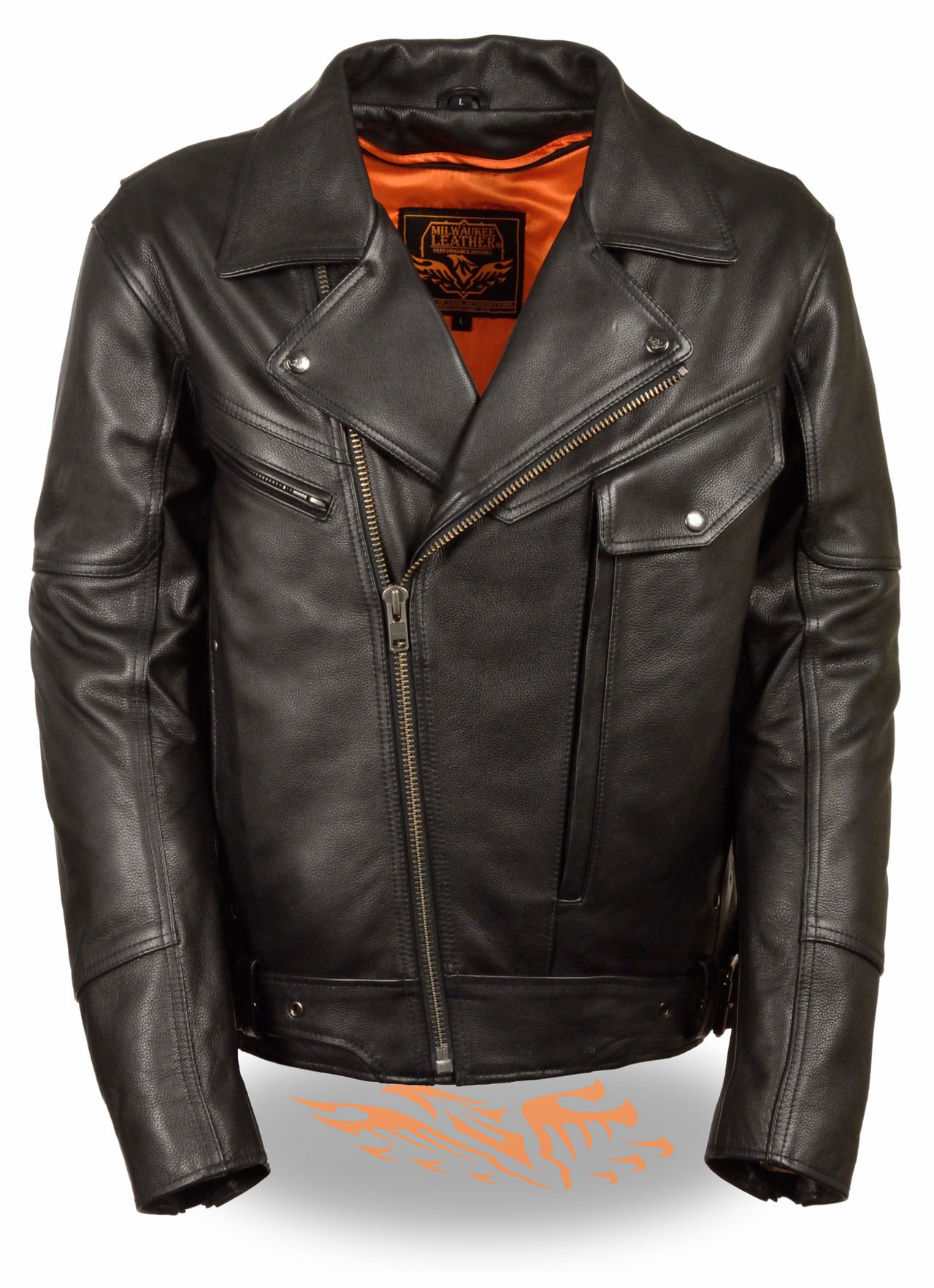 Milwaukee Leather Motorcycle Jacket with Utility Pockets & Dual Side Gun Holsters - Durable Riding Gear for Harley Davidson & Cruiser Bikes