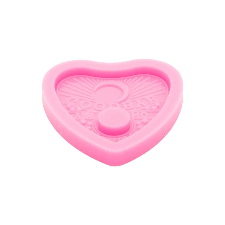 Shiny Glossy Heart-Shaped Ouija Board Silicone Mold for DIY Epoxy Resin Crafts - Perfect for Making Badge Reels, Jewelry, Keychains & Handmade Gifts (Halloween, Wiccan Decor, Gothic Accessories)