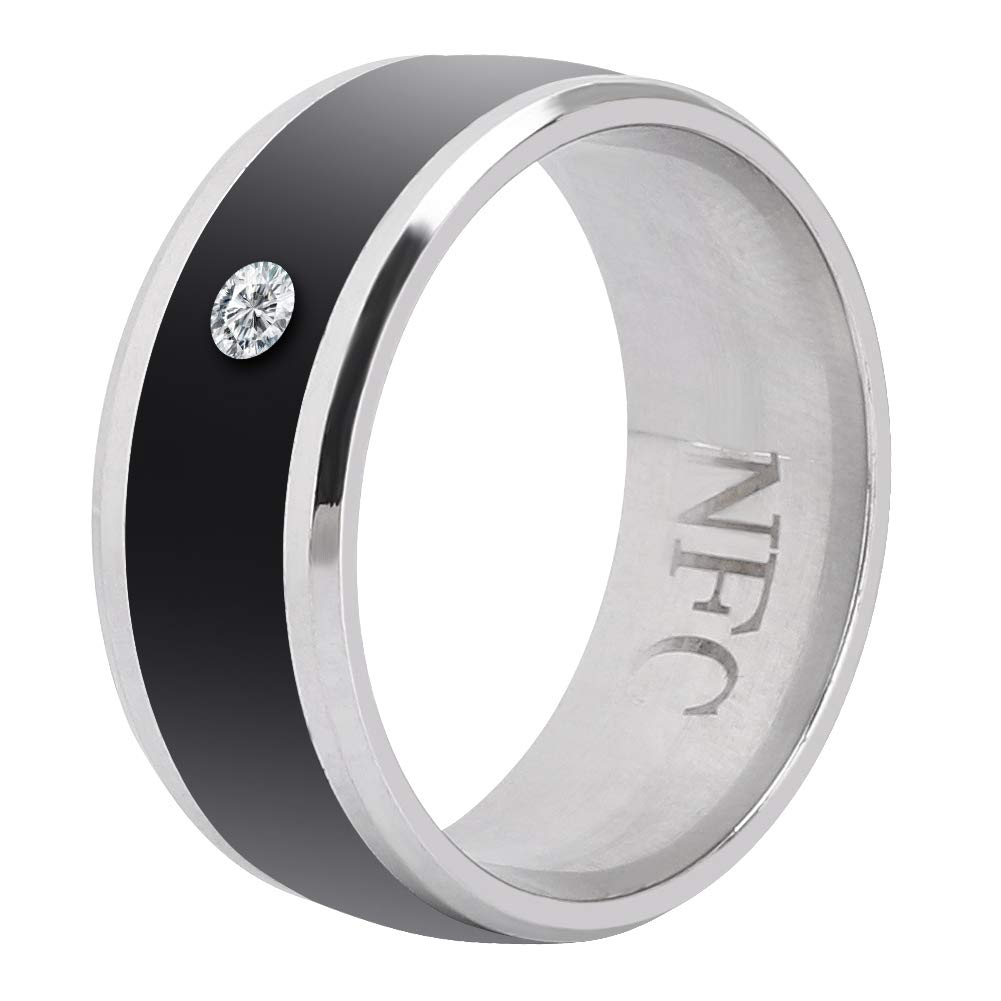 NFC Smart Ring - Multi-Function Wearable Device with Ultra Sensitive NFC Chip for Smartphones (Size 8) - Perfect for Contactless Payments, Smart Home Control & Digital Business Cards