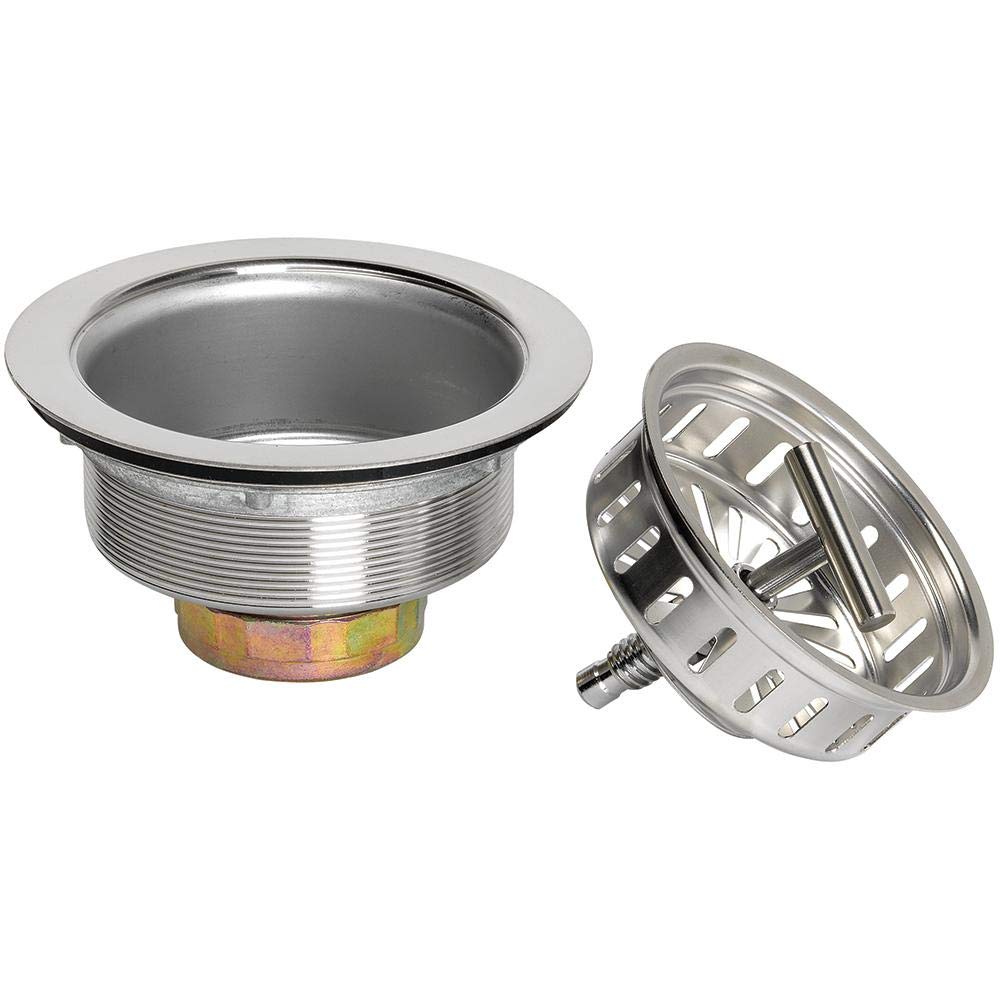 Glacier Bay Stainless Steel Spin Lock Sink Strainer - Durable Kitchen Sink Filter for Easy Food Waste Disposal & Drain Protection