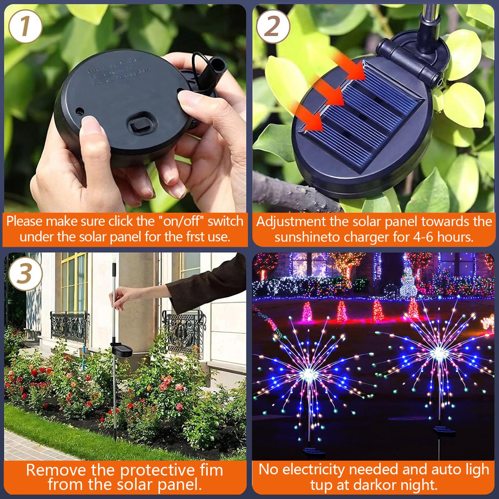 2 Pack Solar Firework Lights - 150 LED Waterproof Starburst Fairy Lights for Outdoor Garden, Yard, Patio - Christmas, Wedding, Party Decor (Warm White) - Perfect for Romantic Nights, Holiday Celebrations & Backyard Ambiance