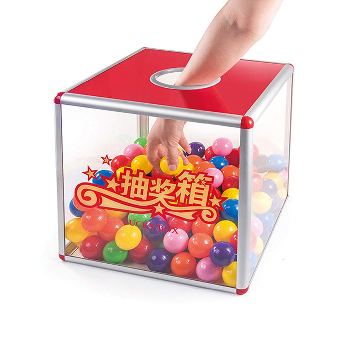 NUOBESTY Clear Plastic Ball Container Box for Raffle Tickets, Bingo Games & Storage - Durable Transparent Box for Events, Parties & Organization