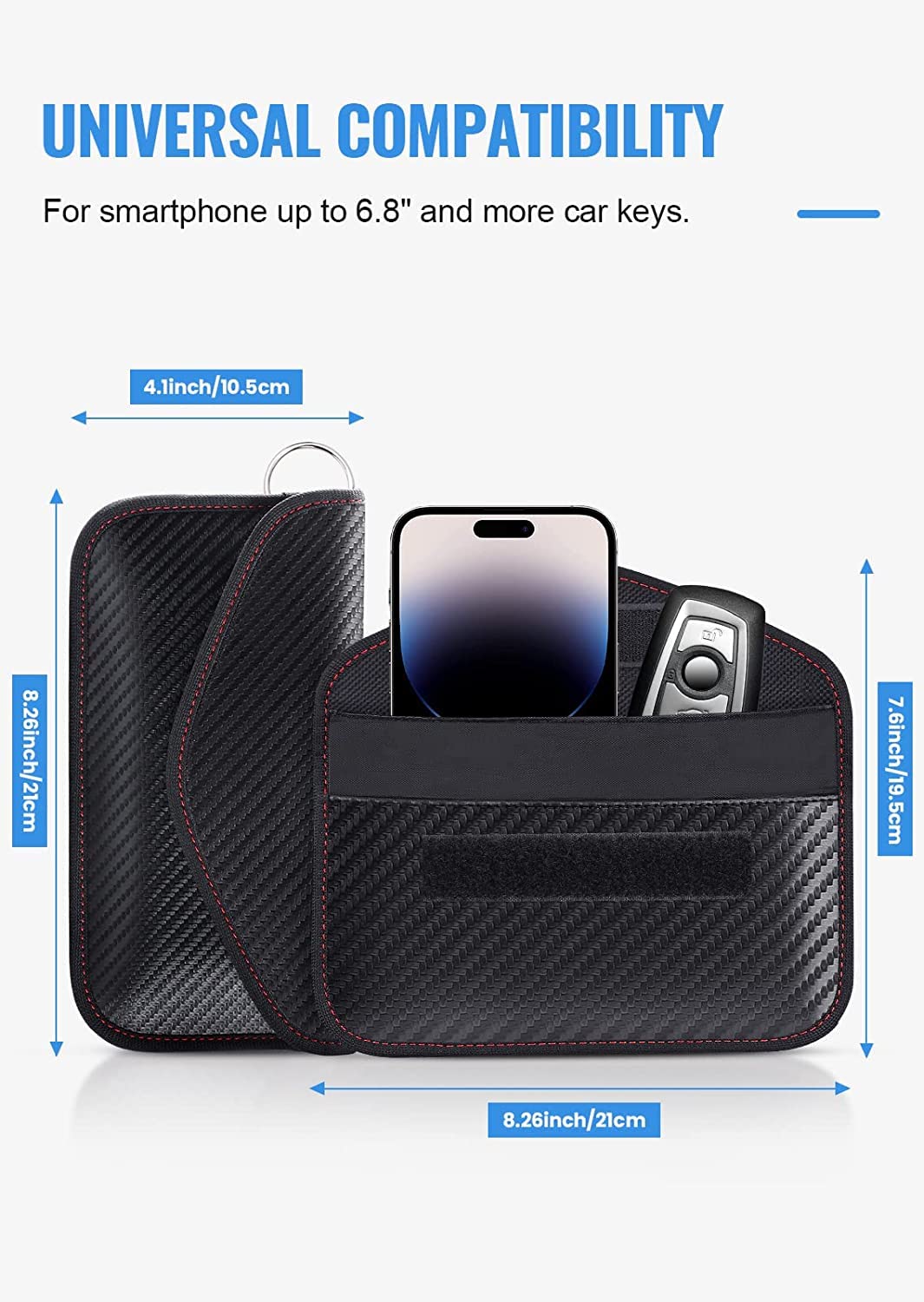 Faraday Pouch for Car Keys - RFID Signal Blocking Bag (2 Pack) | Anti-Theft Key Fob Protector | Perfect for Keyless Entry Vehicles, Parking Lots & Home Security