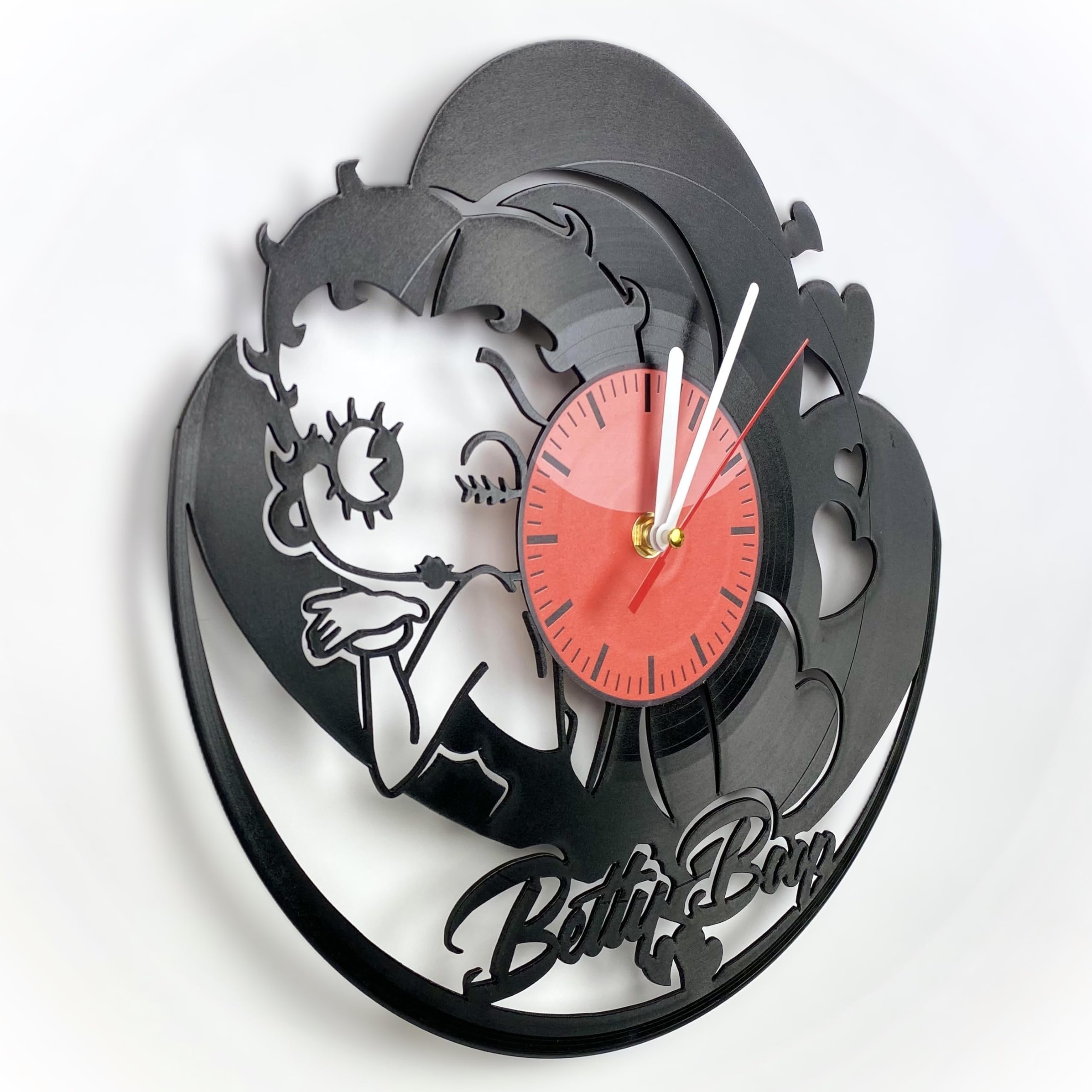 Betty Boo Vinyl Record Wall Clock - Retro Cartoon Character Decor | Unique Vintage Style Clock for Living Room, Bedroom & Office | Funky Gift Idea for Music & Pop Art Lovers
