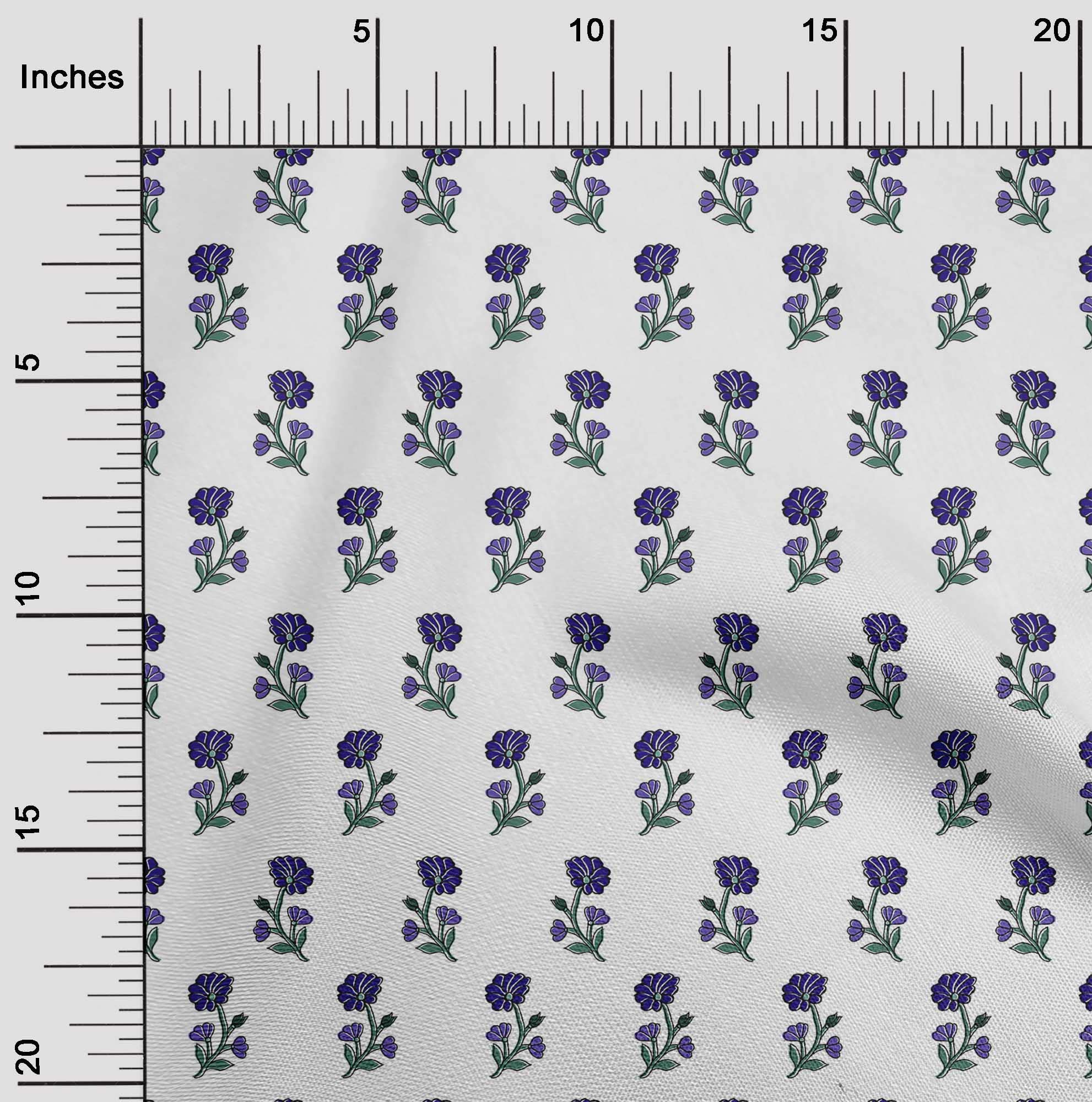 oneOone Polyester Spandex Purple Asian Floral Print Fabric by The Yard - 56 Inch Wide Dress Material for DIY Clothing, Home Decor & Craft Projects
