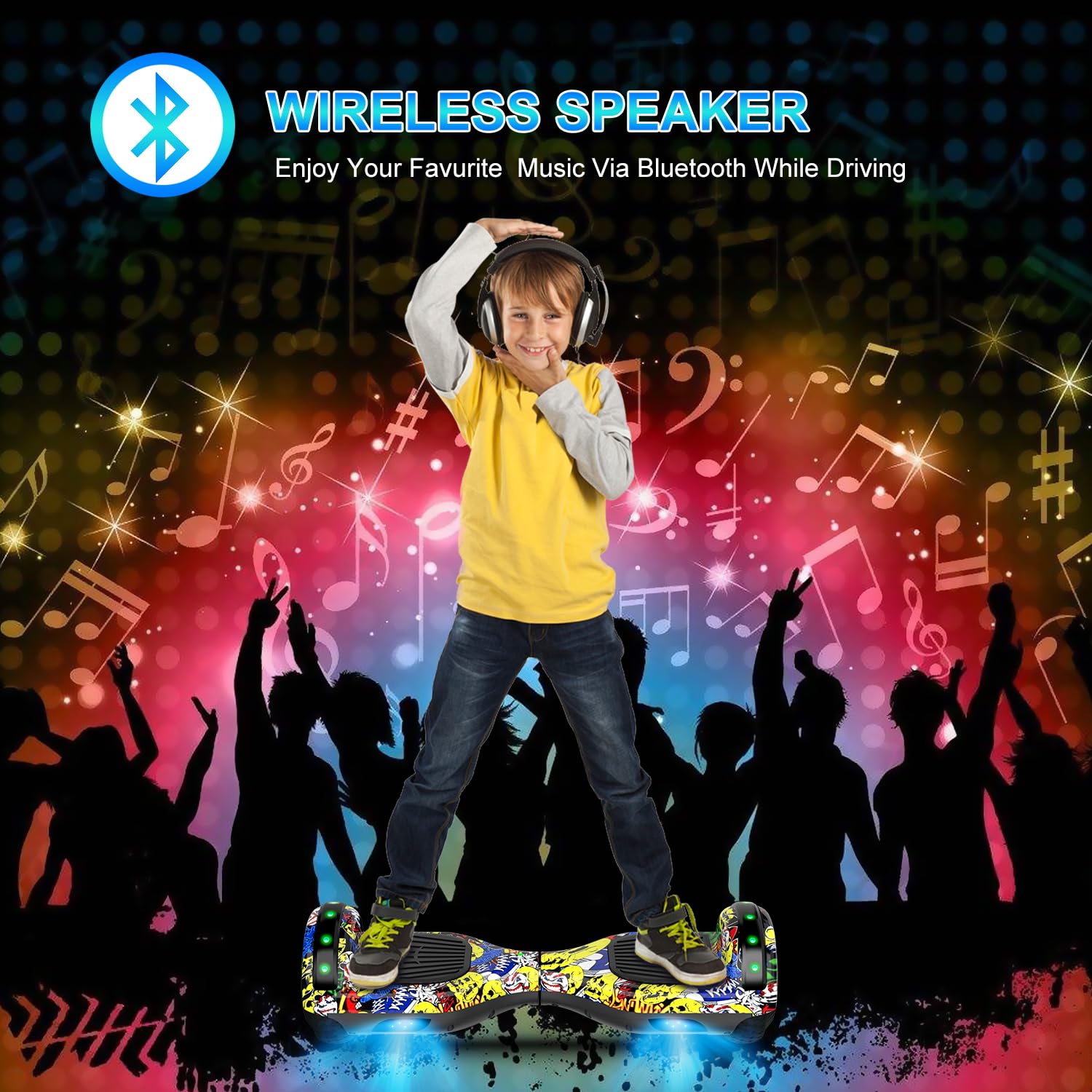 Self-Balancing Hoverboard Scooter with Bluetooth & LED Lights - 6.5