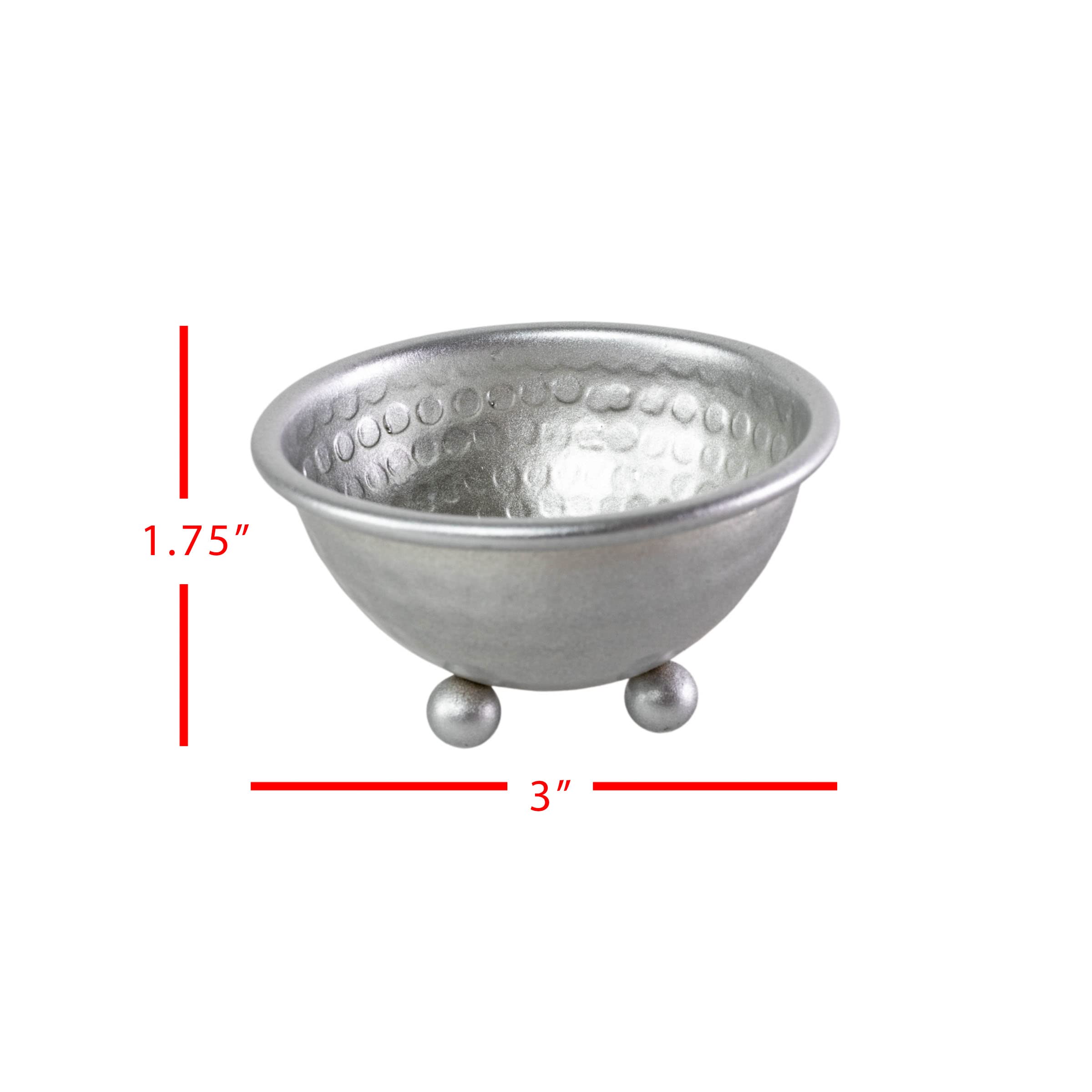 Foreside Home and Garden Hammered Silver Metal Bowl - Decorative Centerpiece for Dining Table, Kitchen Counter, or Living Room Display