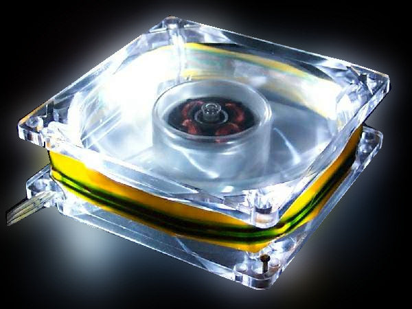 80mm Galaxy Crystal PC Cooling Fan with 4 White LEDs - High Performance RGB Case Fan for Gaming PC, Desktop Computer & PC Build - Perfect for Cooling, Custom Rigs & PC Modding