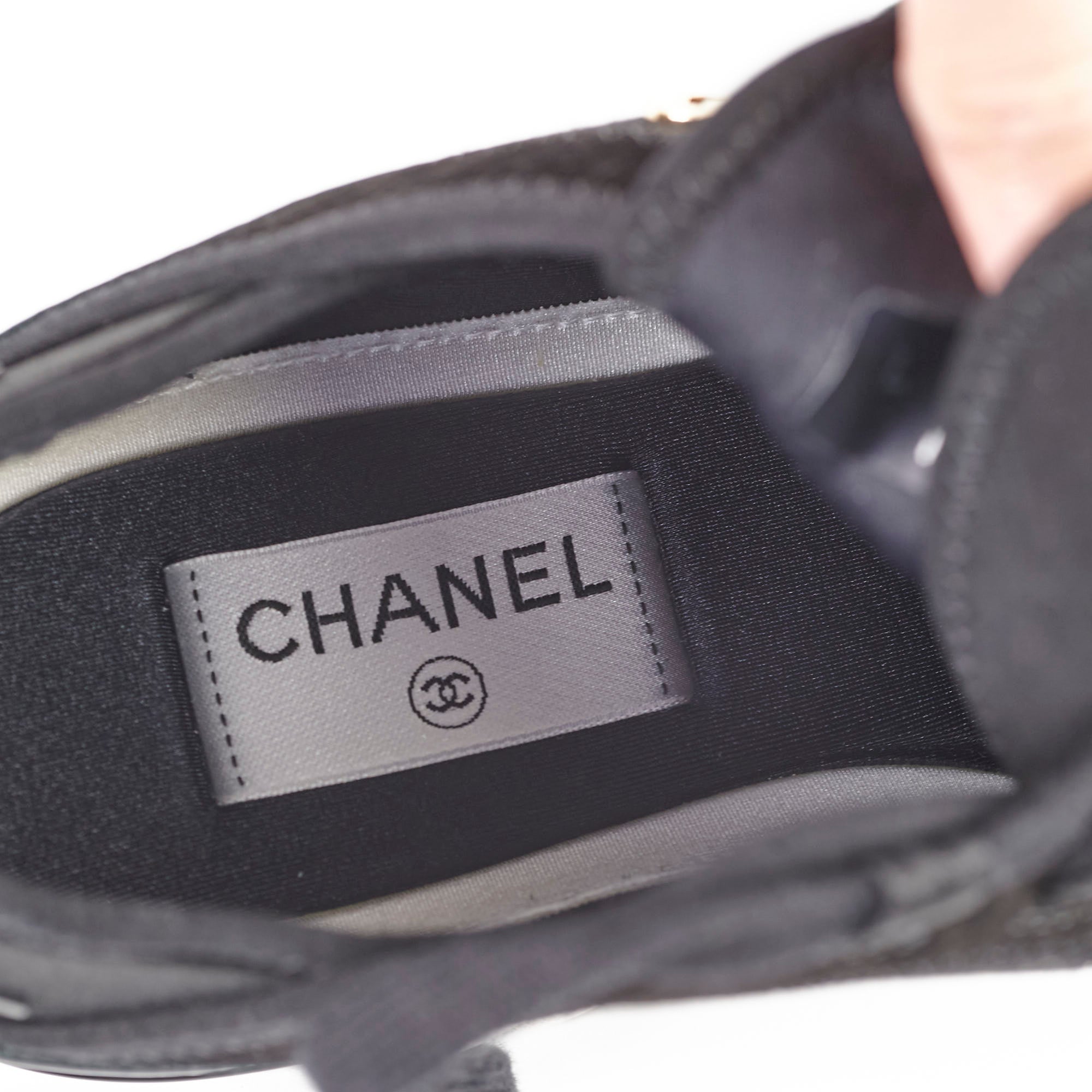 Chanel Black Leather Sneakers for Women Size 37.5 - Comfortable Casual Shoes for Walking, Travel & Everyday Wear