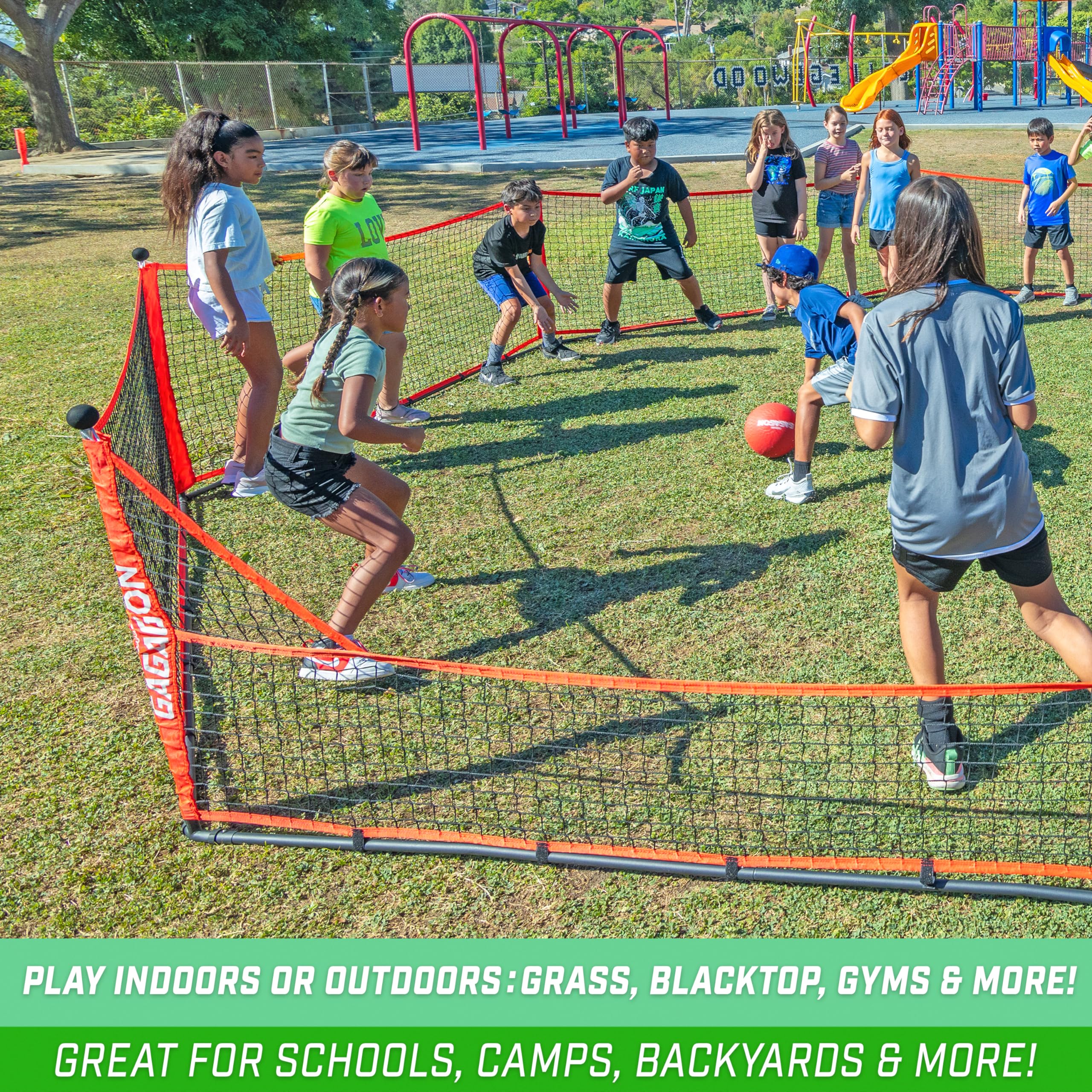 GoSports Gaga Ball Pit - 10ft, 15ft or 20ft Portable Indoor/Outdoor Play Enclosure for Kids | Perfect for Schools, Summer Camps, Backyards & Family Game Nights