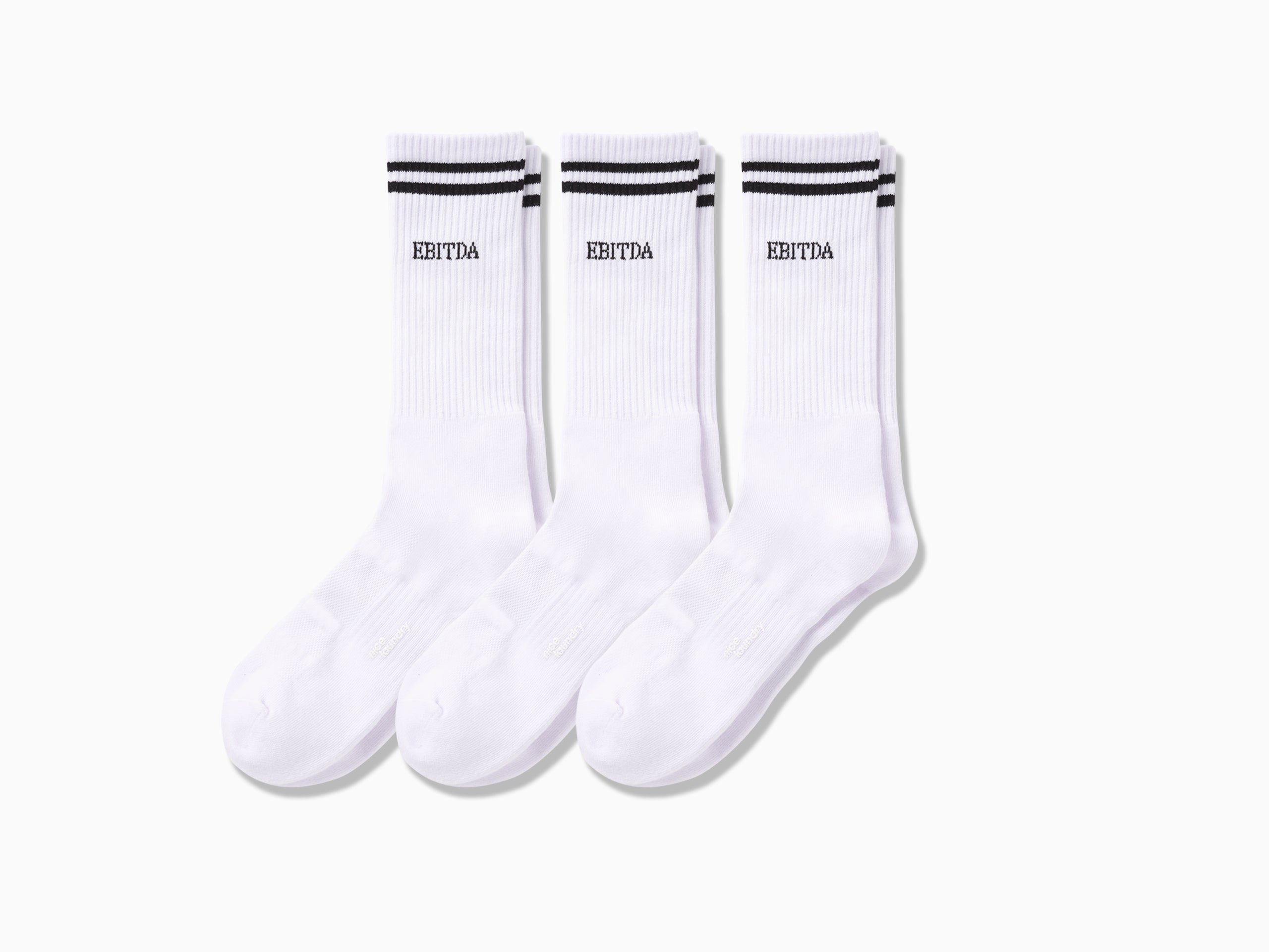EBITDA Crew Socks 3-Pack - Comfortable & Durable Men's Athletic Socks for Running, Gym & Casual Wear