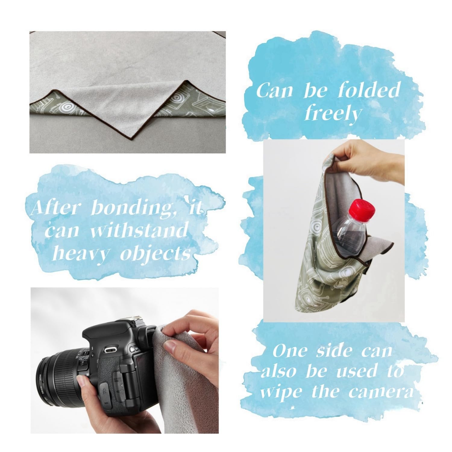 Magic Fabric Protective Camera Wrap Cloth - 17.7x17.7 Inch Camera Gear Storage Cover - Soft Padded Lining for DSLR, Mirrorless & Lens Protection - Perfect for Camera Bags, Cases & Travel Accessories (Use for Safely Storing & Transporting Photography Equipment)