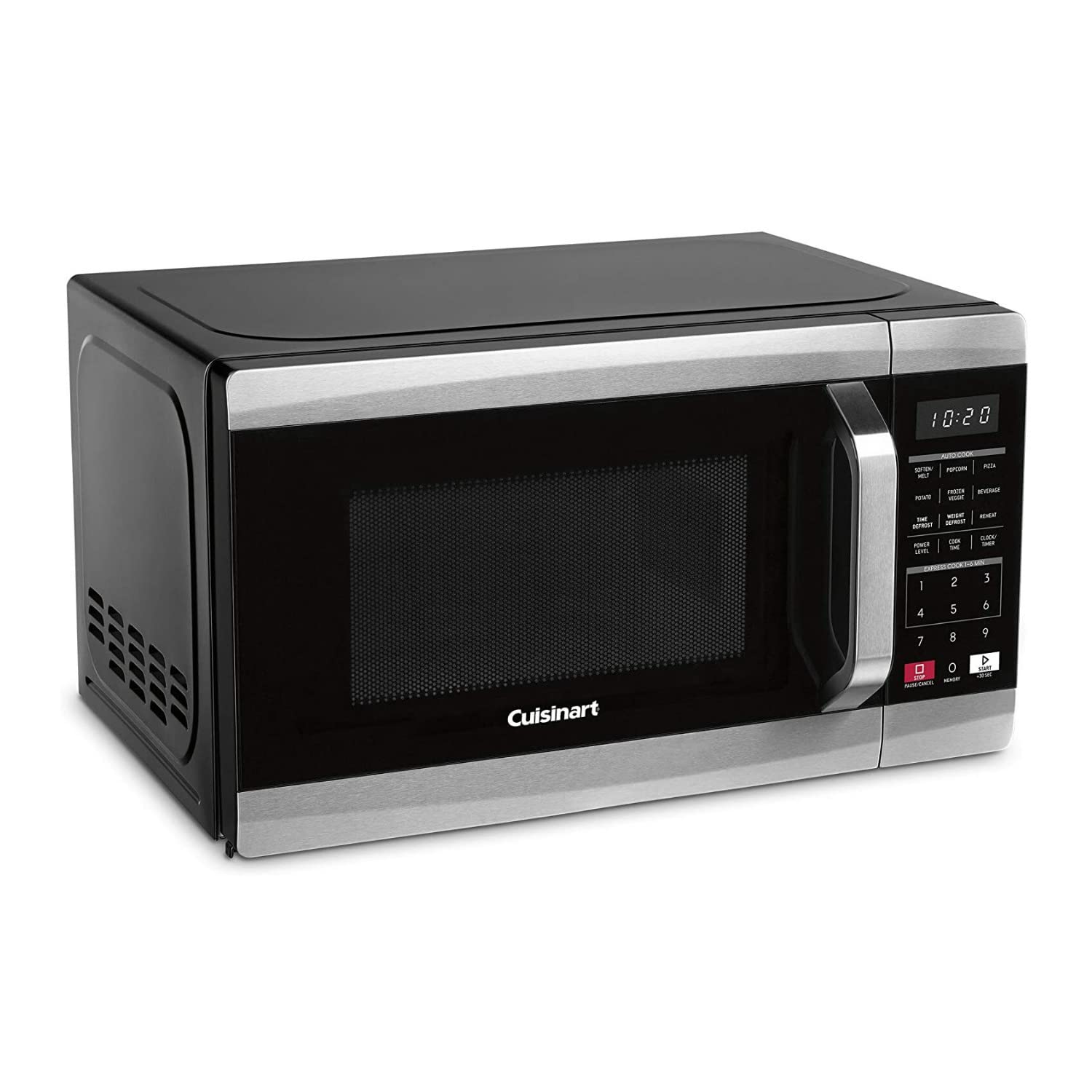 Cuisinart CMW-70 Stainless Steel 1.1 Cu. Ft Countertop Microwave Oven - Silver | Compact & Durable for Small Kitchens, Dorms, Offices | 700W with 10 Power Levels & Auto Menu
