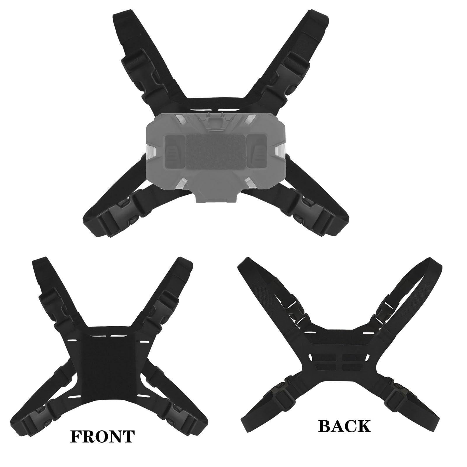 Tactical MOLLE Phone Holder with H-Harness Strap - Universal Shoulder Mount for Smartphones 4.7