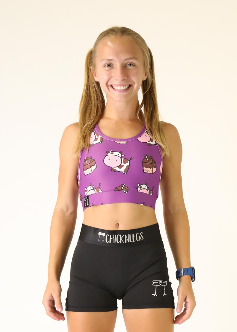 Choccy Cows OG Sports Bra - High Support Workout Bra for Women - Perfect for Running, Yoga & Gym