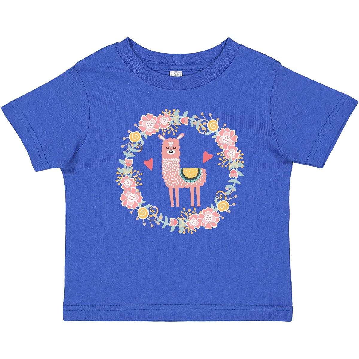 Inktastic Llama Rose Flower Wreath Baby T-Shirt - Cute Animal Graphic Tee for Toddlers & Infants - Perfect for Playdates, Birthday Parties & Family Photos
