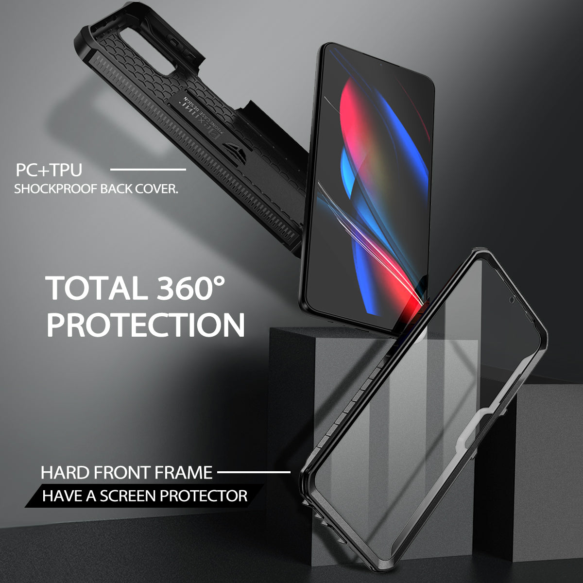Dexnor Heavy Duty Shockproof Rugged Case for Samsung Galaxy A12 5G with Built-in Kickstand & Screen Protector - Perfect for Outdoor, Work, and Daily Protection