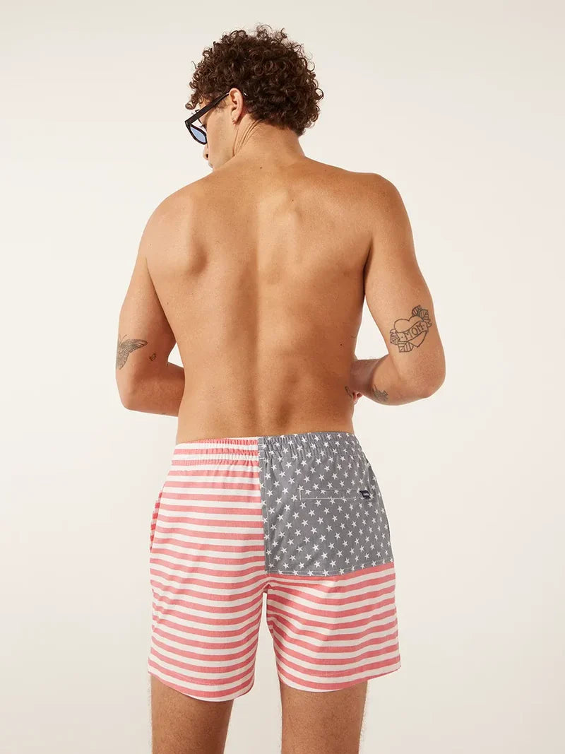 Chubbies 5.5 Inch American Flag Swim Trunks - Quick Dry Swim Shorts for Men | Beach, Pool & Summer Vacation Wear