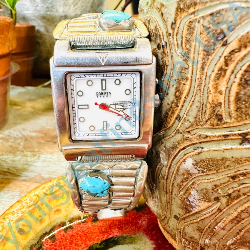 Vintage Alpaca Silver Dakota Style Watch - Handcrafted Mexican Timepiece with Spanish Engraving | Perfect for Boho Fashion, Gift Giving & Cultural Enthusiasts