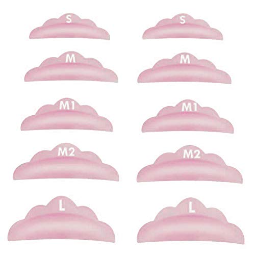 SOWUNO Professional Silicone Eyelash Perming Pads - 5 Pairs Soft DIY Eyelash Lifting Pads with Perm Rods for Home & Salon Use - Perfect for Lash Lift, Perm & Volume Enhancement Treatments