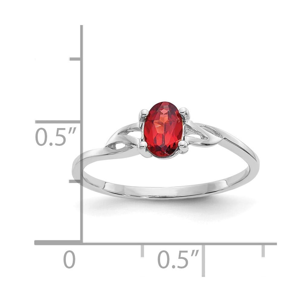 14k White Gold Garnet Birthstone Ring - Elegant Fine Jewelry for Women, Perfect Gift for Her, Size 7, Ideal for Anniversaries, Birthdays & Special Occasions
