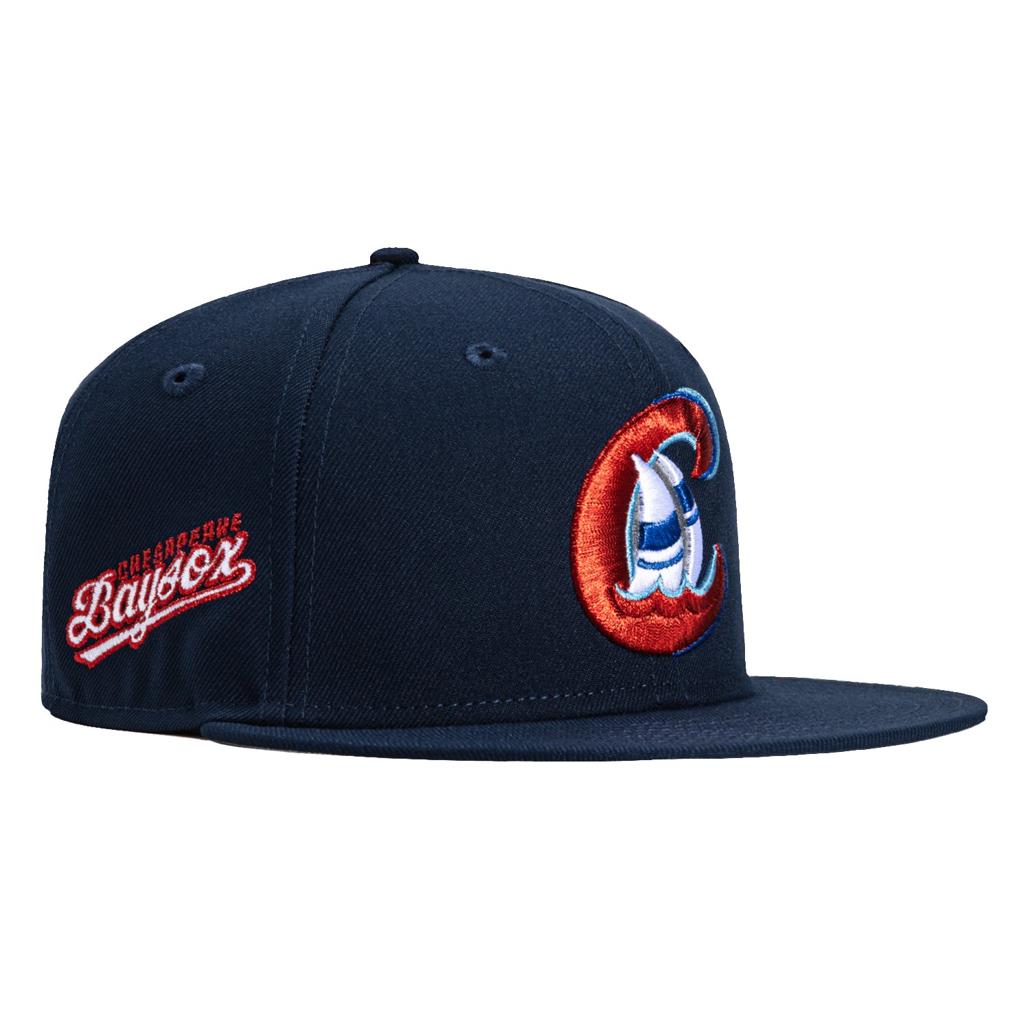 New Era 59Fifty Bowie Baysox Logo Patch Baseball Cap - Adjustable Snapback Hat for Men & Women in Navy, Red, Light Blue - Perfect for Baseball Games, Sports Events & Casual Wear