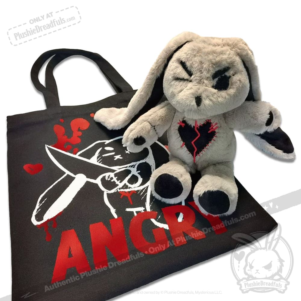 Angry Rabbit Plush Stuffed Animal - Soft Cuddly Bunny Toy for Kids & Adults | Perfect for Stress Relief, Gifts, and Home Decor