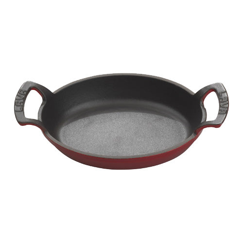 Arcata 922328 Red Cast Iron Oval Serving Dish with Handles - 7 7/8 x 5 8 Inches - Perfect for Baking, Roasting & Serving Casseroles, Side Dishes or Desserts