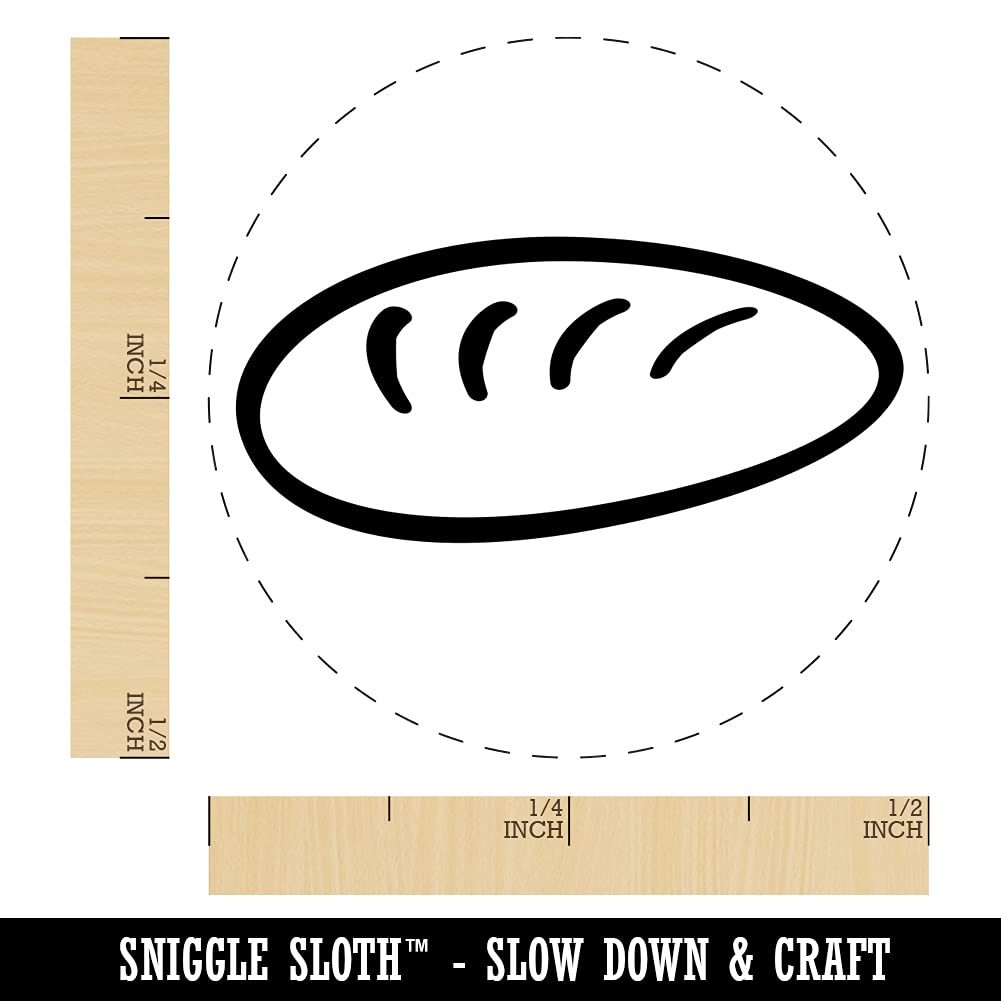Mini 1/2 Inch Loaf of Bread Doodle Self-Inking Rubber Stamp - Blue Ink for Crafting, Scrapbooking & Planner Decoration - Perfect for DIY Cards, Journals and Gift Wrapping