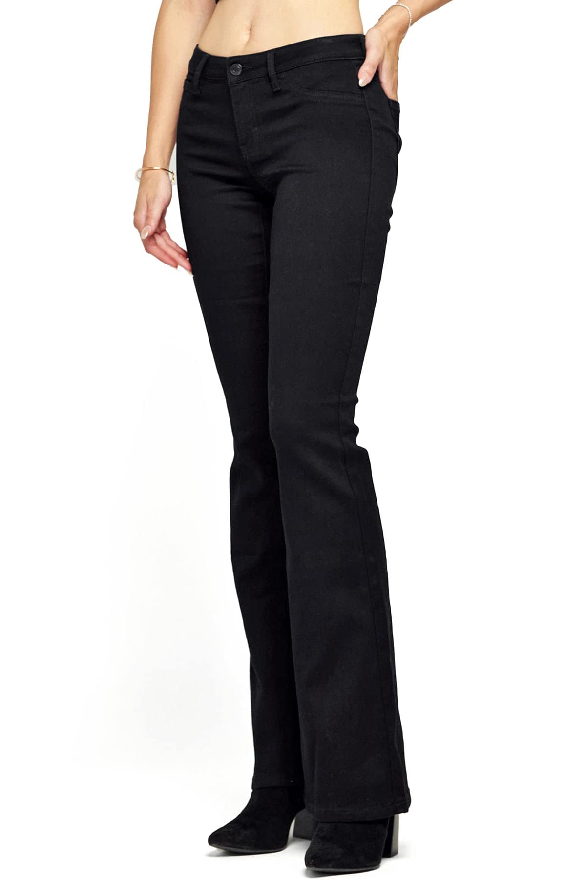 Women's Stretchy Bell Bottom Flare Jeans - Mid Rise Jeggings for Juniors | Comfortable & Trendy for Casual Wear, Parties & Everyday Outfits