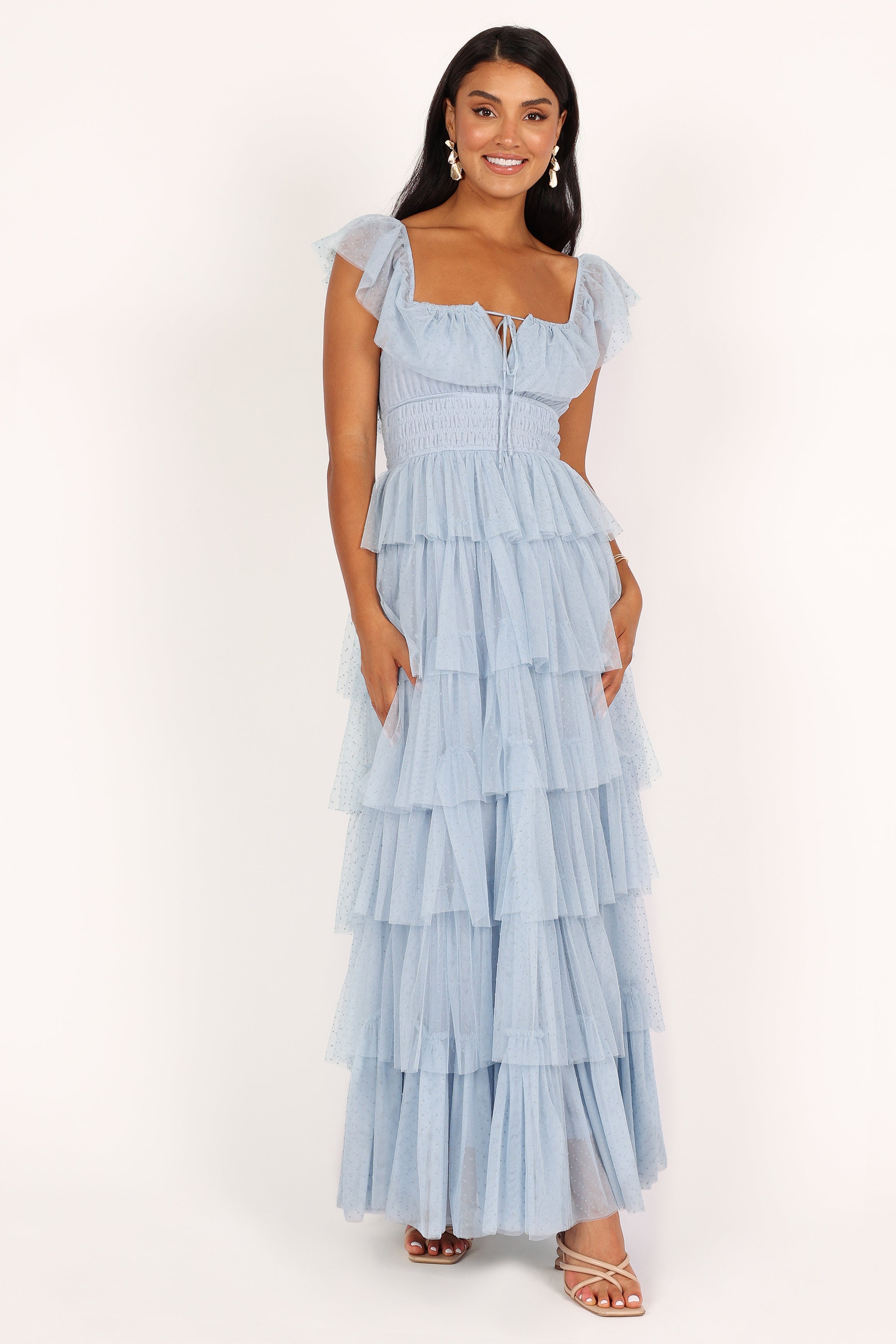 Belle Maxi Dress for Women - Flowy Blue Long Summer Dress with Pockets | Perfect for Beach, Vacation, and Casual Outings