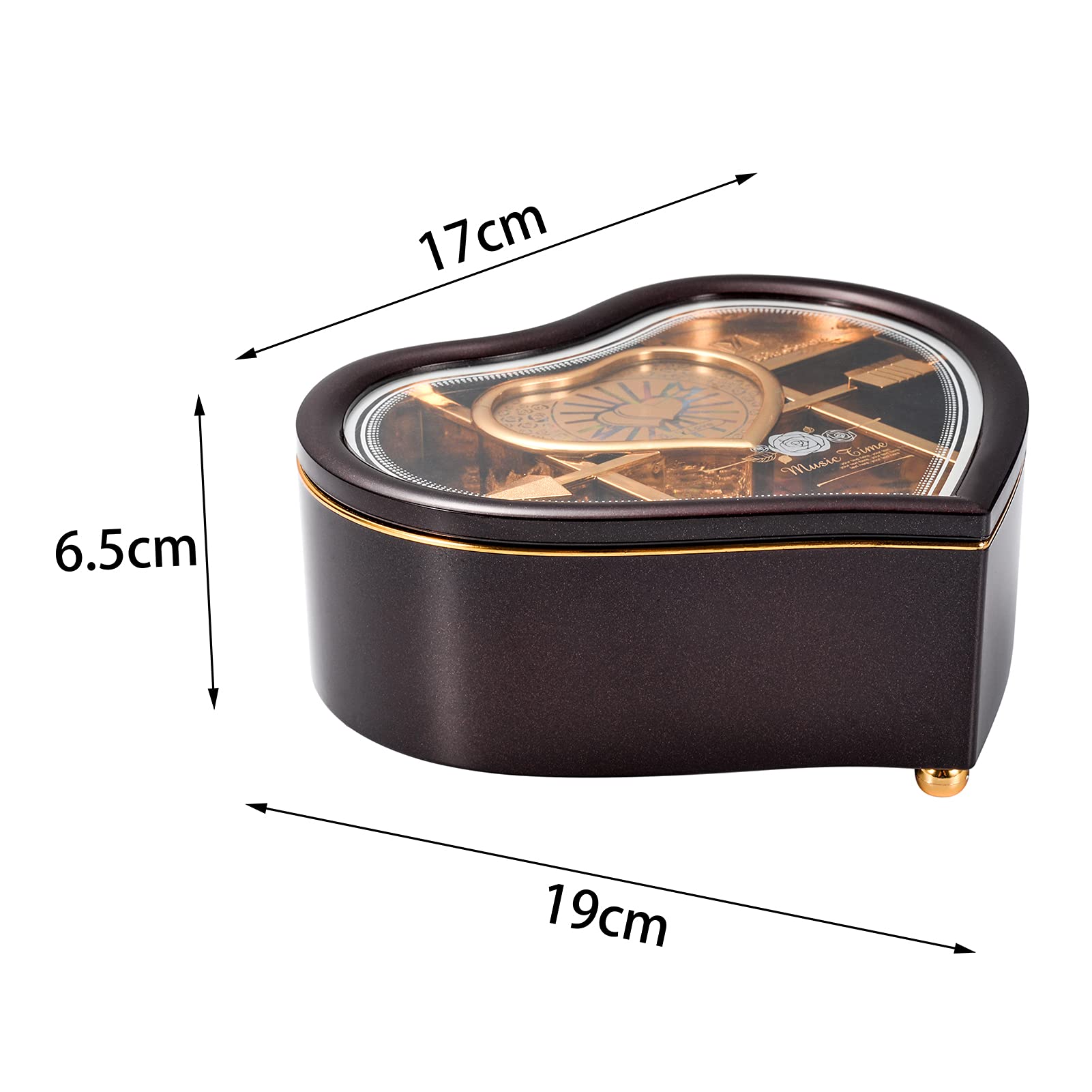 Rainbowie Heart Musical Jewelry Box with Dancing Girl - Arrow Design Jewelry Storage Case - Perfect Christmas Gift for Women (Black) | Great for Jewelry Organization, Birthday Presents & Home Decor